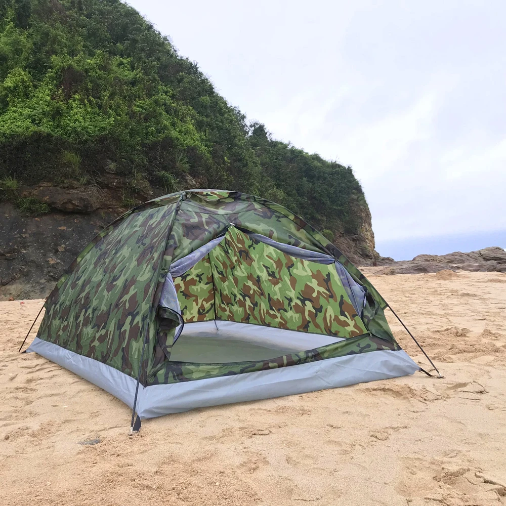 1-2 Person Single Layer Camping Tent Waterproof Windproof UV Sunshade Canopy 