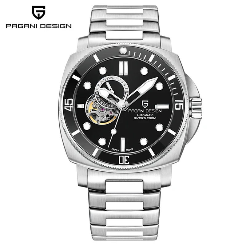 43MM Ceramic Bezel Men's Mechanical Watch with Sapphire Glass, NH39 Automatic Mo