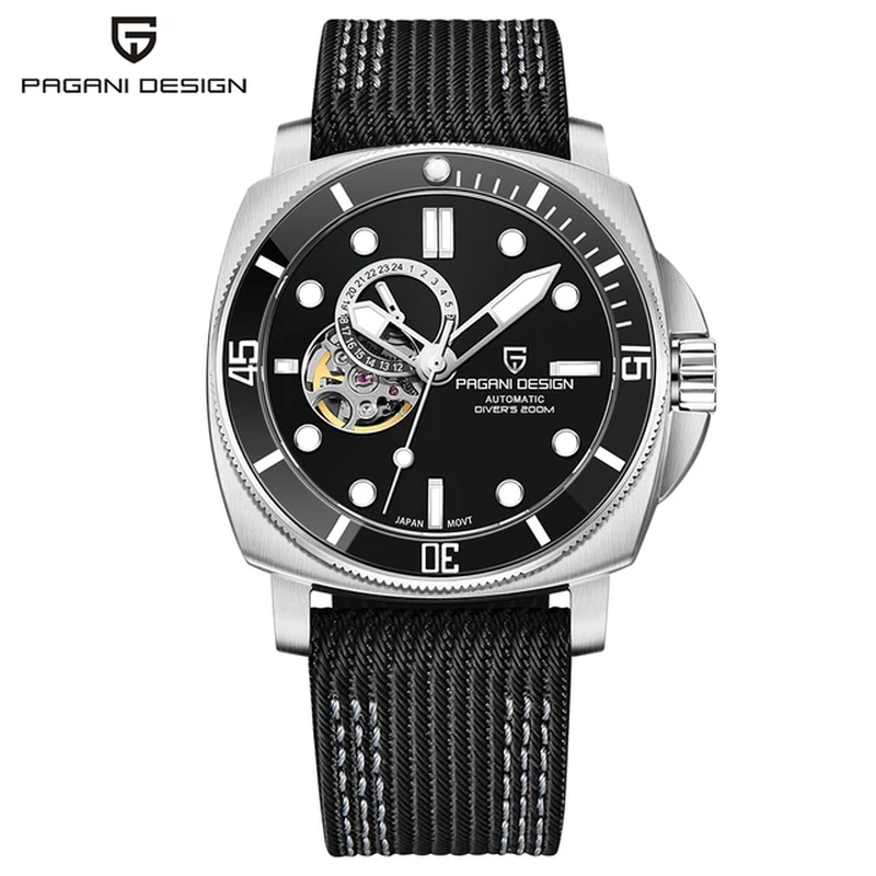 43MM Ceramic Bezel Men's Mechanical Watch with Sapphire Glass, NH39 Automatic Mo