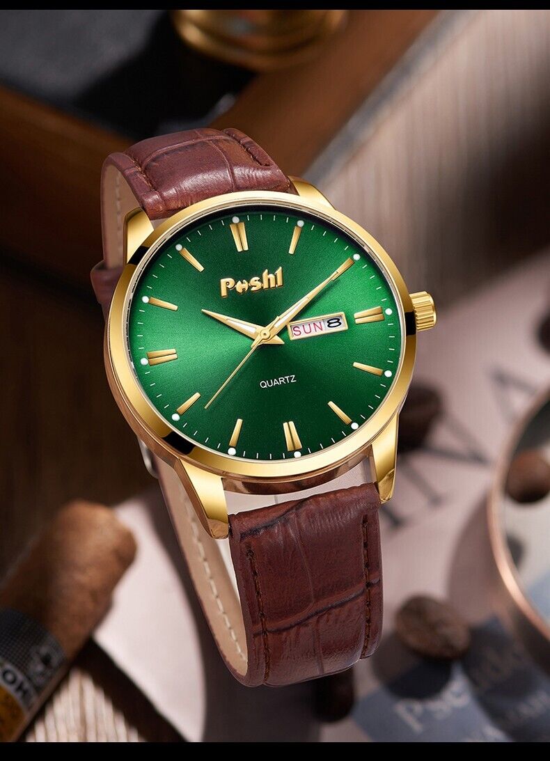 2023 Luxury Genuine Leather Mens Fashion Casual Business Wrist Watch Luminous