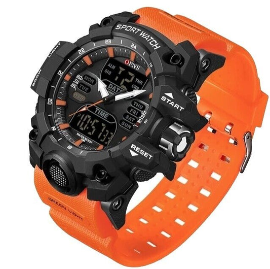 Mens Digital Watches Dual Analogue Waterproof Fashion Sports Wrist Watch LED
