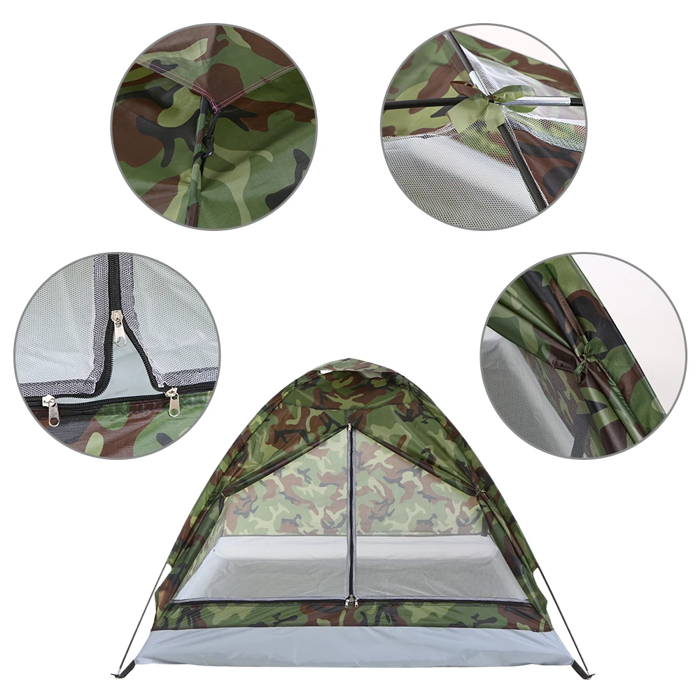 1-2 Person Single Layer Camping Tent Waterproof Windproof UV Sunshade Canopy 