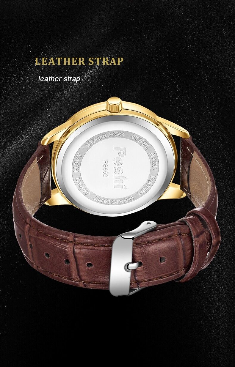 2023 Luxury Genuine Leather Mens Fashion Casual Business Wrist Watch Luminous