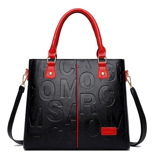 Womens Handbag Work Bag Ladies Cross Body Soft PU Leather Casual Tote Black Red