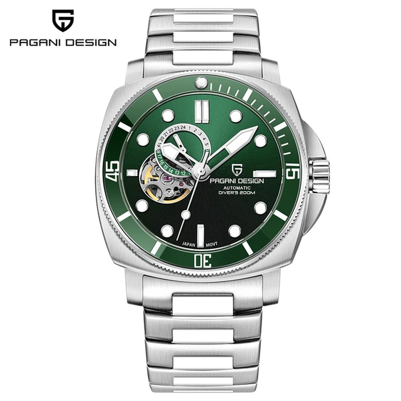 43MM Ceramic Bezel Men's Mechanical Watch with Sapphire Glass, NH39 Automatic Mo