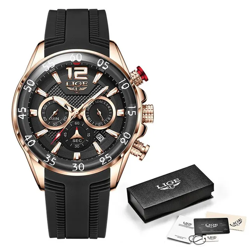 2024 Men's Fashion Sport Quartz Watch with Chronograph, Waterproof Design, and L