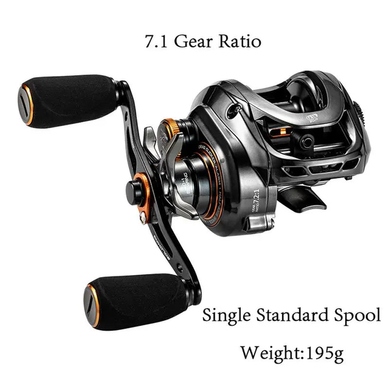 GKA200 Pro Baitcasting Reel Fishing Reels7.1/8.1 Gear 9KG Drag Power 6+1 BB Drag Clicker Sound Baitcaster Reel Betriel