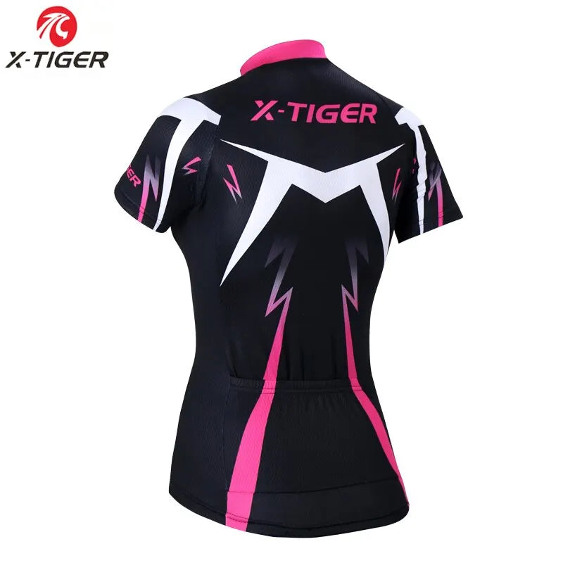 Womens Cycling Jersey Summer Anti-Uv Cycling Bicycle Clothing Quick-Dry Mountain Female Bike Clothes Short Jersey