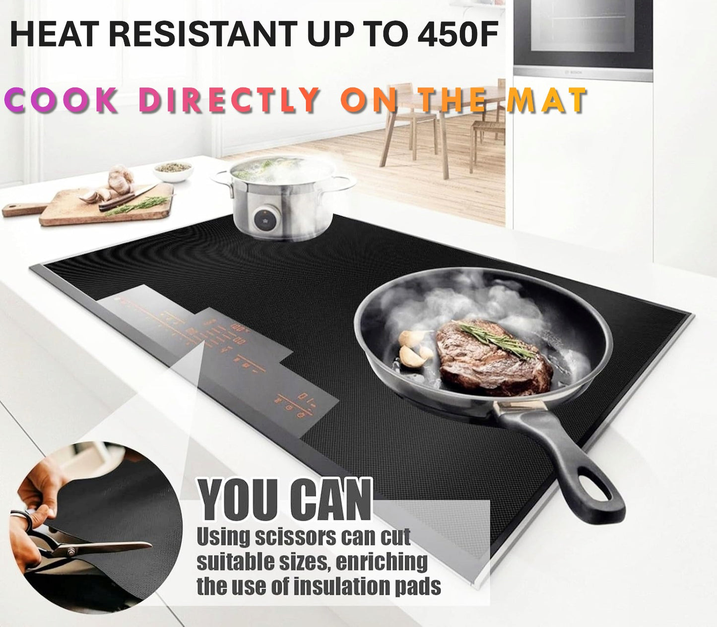 Induction Hob Protector Cover Mat Heast Resistant 78 x 52 cm