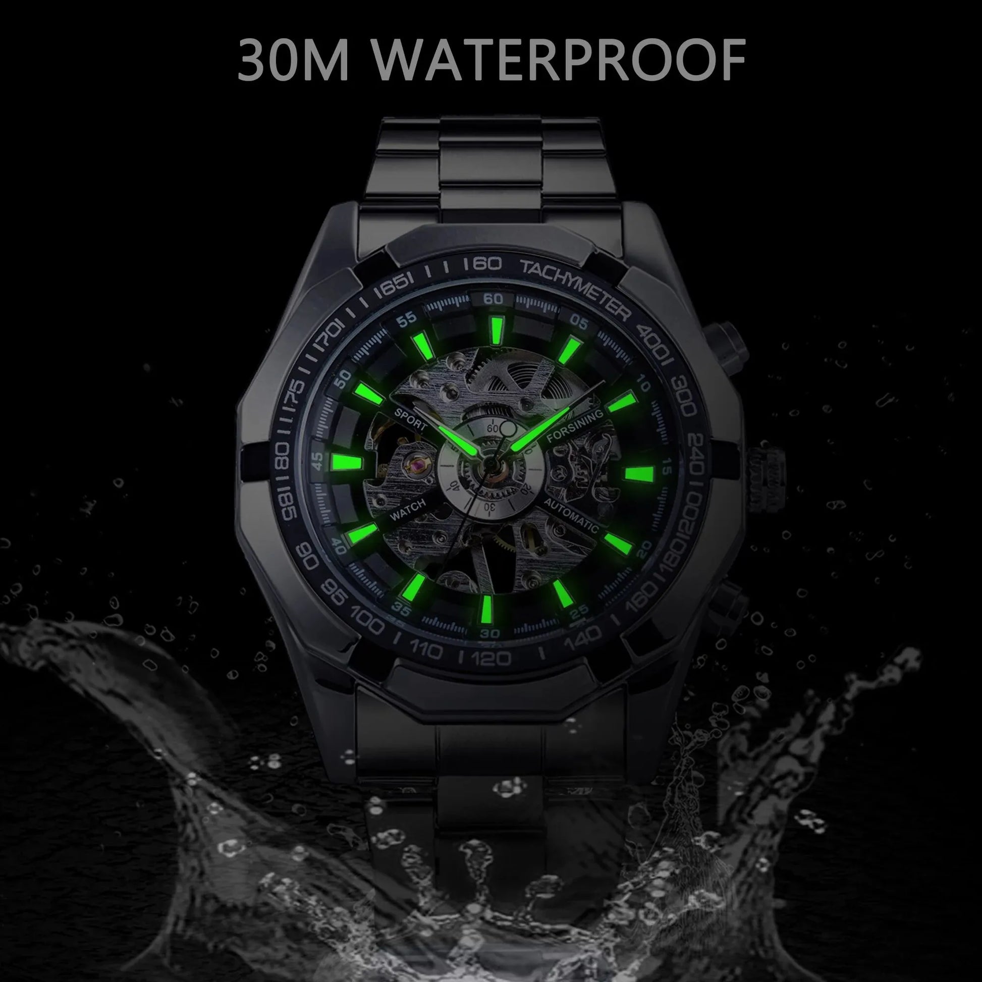 Stainless Steel Waterproof Mens Skeleton Watches - Bonnie Lassio