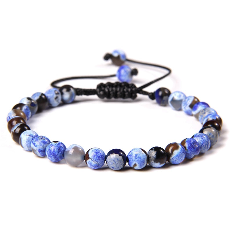 Natural Stone Amethysts 6MM Bead Bracelets For Women Men Braided Bracelet Lapis Lazuli Blue Purple Agates Meditation jewelry - Bonnie Lassio