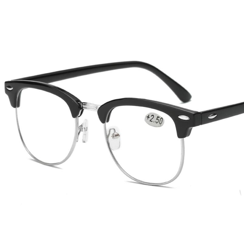 Metal Half Frame Reading Glasses Presbyopic Eyewear Male Female Far sight Glasses with strength +0.5 +0.75 +1.0 +1.25 To +4.0 - Bonnie Lassio