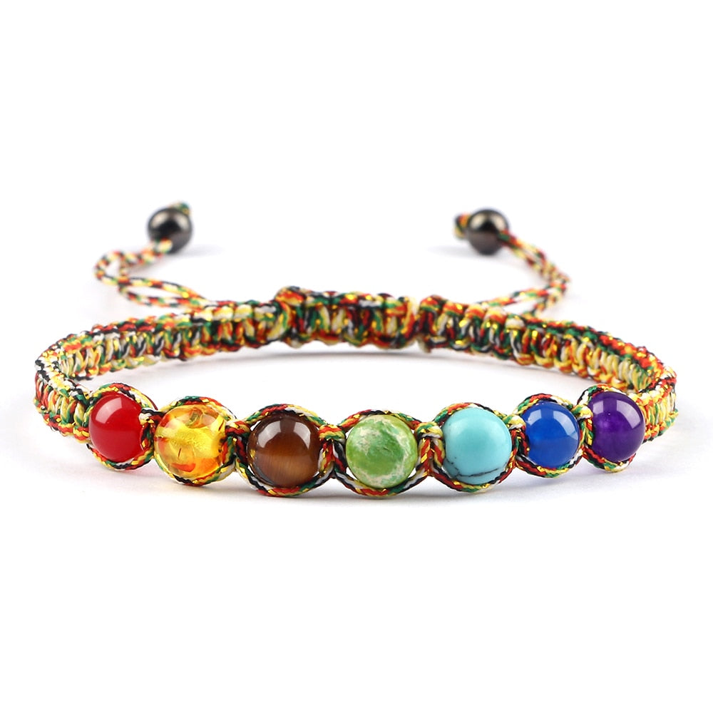 7 Chakra Braided Natural Stone Bracelet Healing Bangles Jewelry - Bonnie Lassio