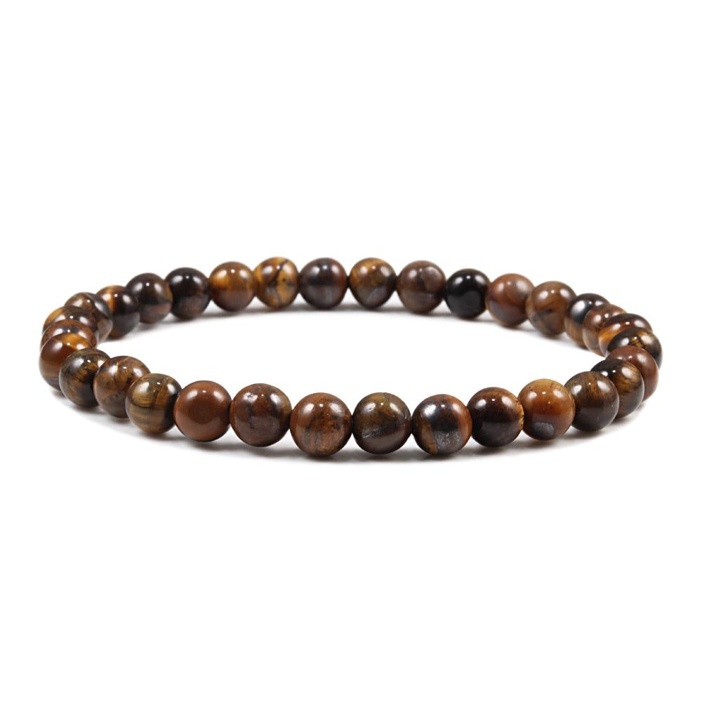 Natural Stone 6/8/10mm Beads Tiger Eye Bracelet Classic Men Women Buddha Black Lava Bracelets Minimalist Yoga Meditation Jewelry - Bonnie Lassio