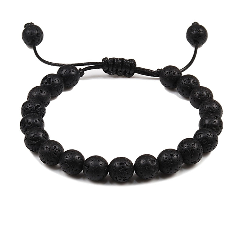 Natural Stone 6/8/10mm Beads Tiger Eye Bracelet Classic Men Women Buddha Black Lava Bracelets Minimalist Yoga Meditation Jewelry - Bonnie Lassio