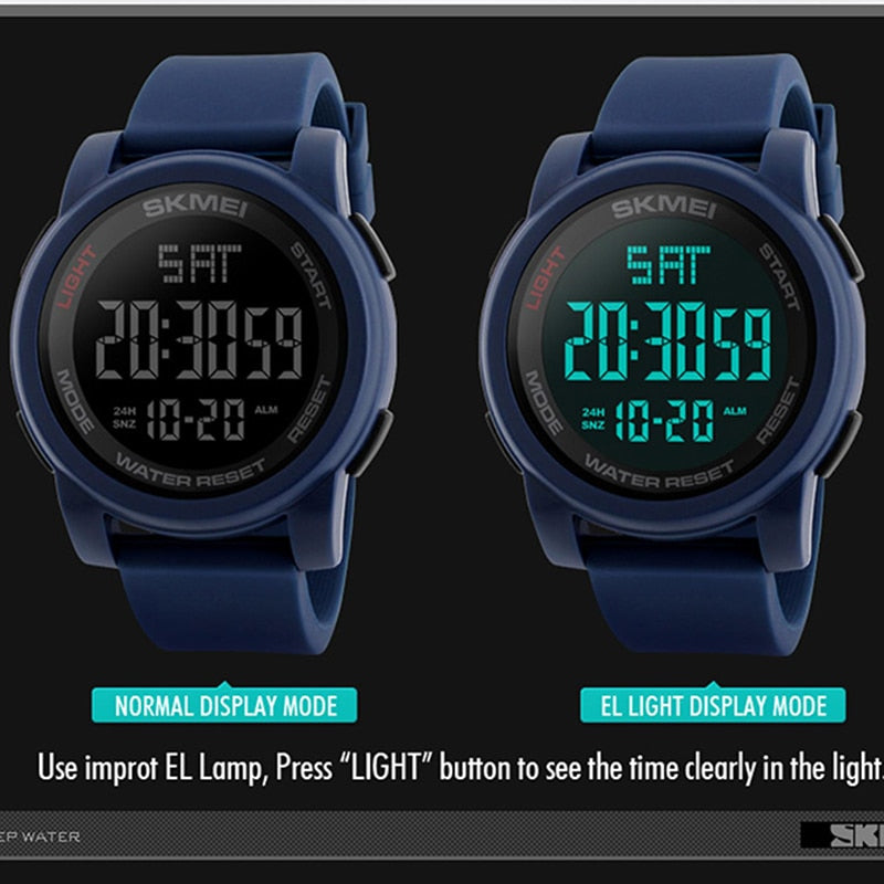 SKMEI Digital Sport Watch Men 2 Time Count Down Mens Wristwatches Fashion Retro Male Watches Relojes montre homme 1257 - Bonnie Lassio