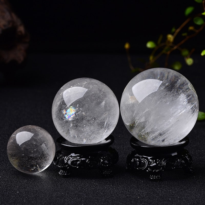 1PC Natural Stone Crystal Quartz Ball Rock Mineral Healing Massage Ball Reiki Meditation Energy Stone Home Decor - Bonnie Lassio