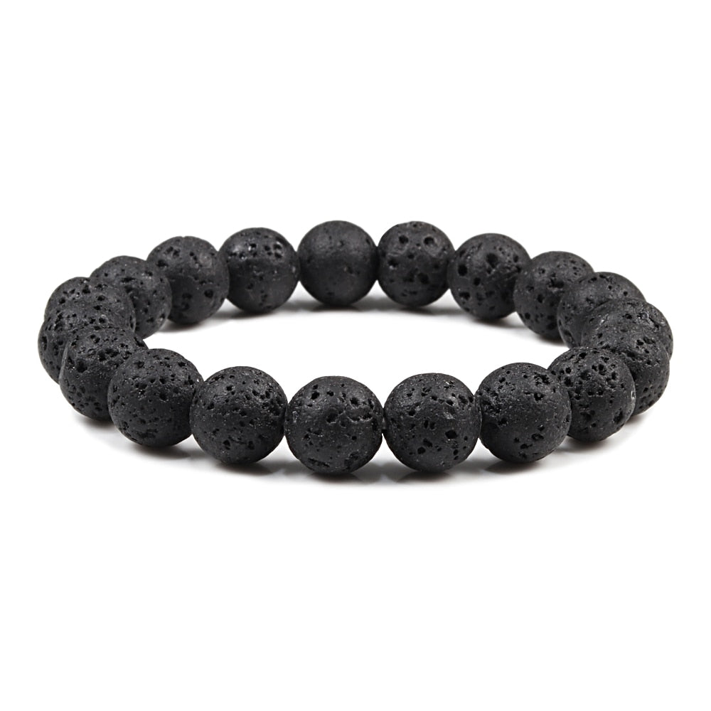 Natural Stone 6/8/10mm Beads Tiger Eye Bracelet Classic Men Women Buddha Black Lava Bracelets Minimalist Yoga Meditation Jewelry - Bonnie Lassio