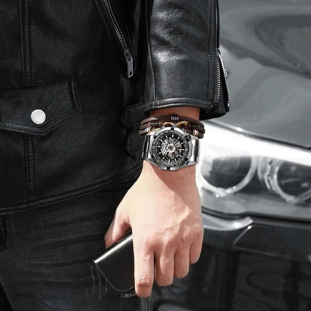 Stainless Steel Waterproof Mens Skeleton Watches - Bonnie Lassio