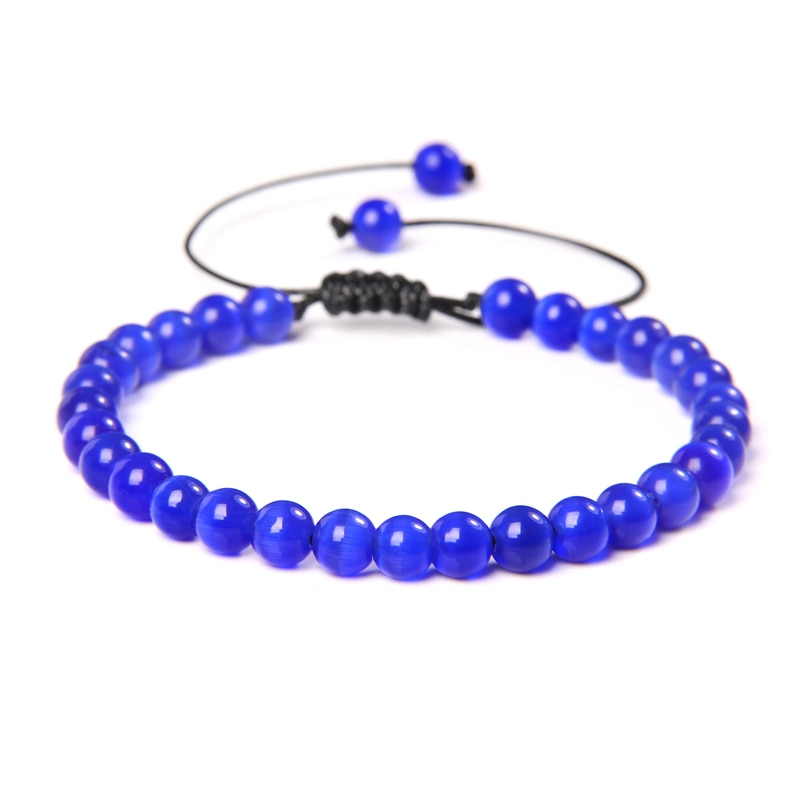 Natural Stone Amethysts 6MM Bead Bracelets For Women Men Braided Bracelet Lapis Lazuli Blue Purple Agates Meditation jewelry - Bonnie Lassio