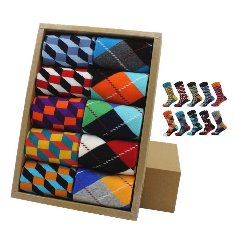 Classic Hot Sale Men Socks Funny Casual Business Dress Crew High Quality Socks Color Compression Happy Cotton Socks for Men - Bonnie Lassio