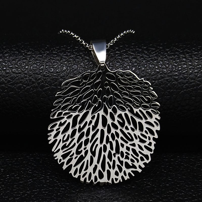 Aesthetic Tree of Life Chain Necklace for Women Men Stainless Steel Silver Colour - Bonnie Lassio