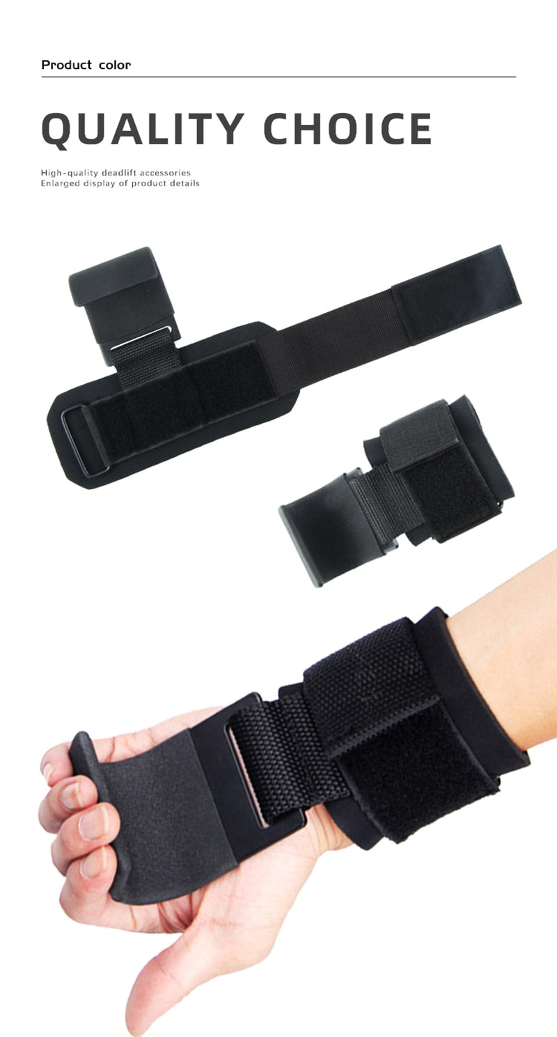 Weight Lifting Hook Grips With Wrist Wraps Hand-Bar Wrist Strap  Gym Fitness Hook Weight Strap Pull-Ups Power Lifting Gloves - Bonnie Lassio