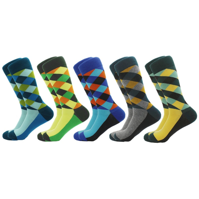 Classic Hot Sale Men Socks Funny Casual Business Dress Crew High Quality Socks Color Compression Happy Cotton Socks for Men - Bonnie Lassio