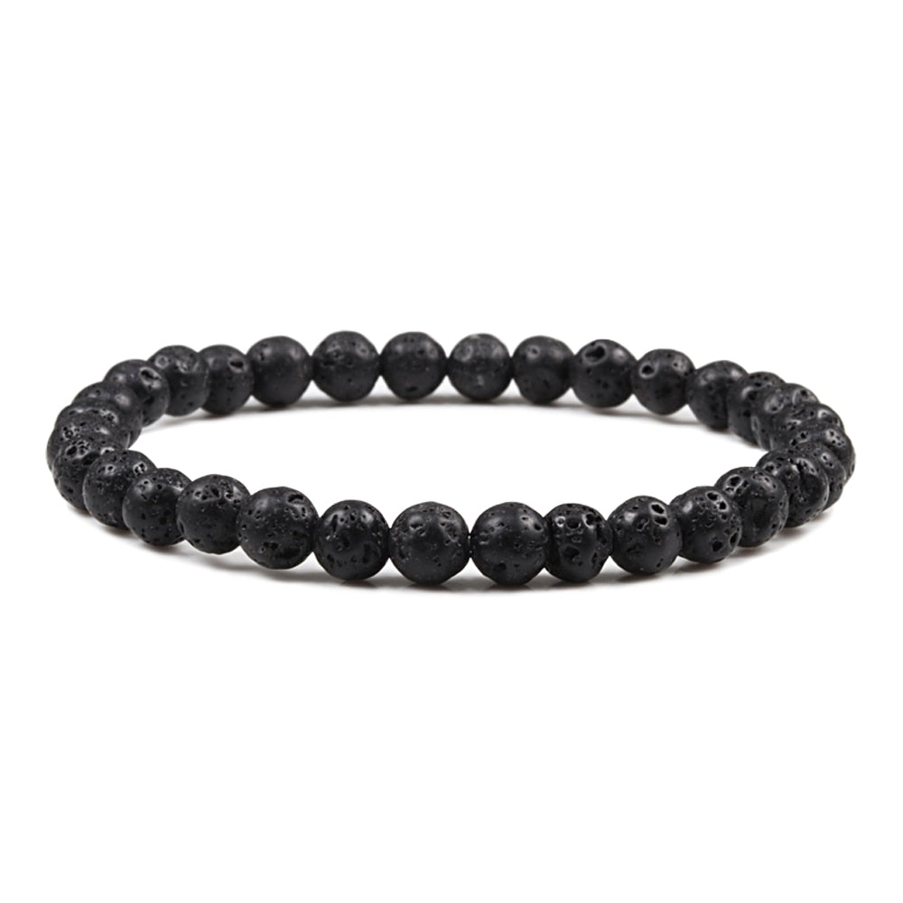 Natural Stone 6/8/10mm Beads Tiger Eye Bracelet Classic Men Women Buddha Black Lava Bracelets Minimalist Yoga Meditation Jewelry - Bonnie Lassio