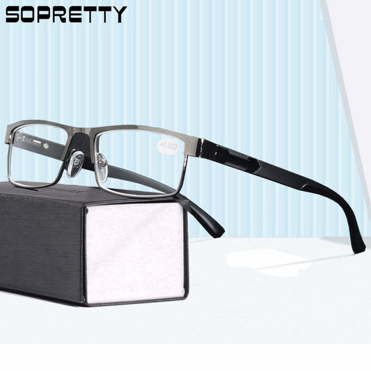 High Quality Titanium Alloy Reading Glasses for Men with Number ,Women's 12 Layer Coated Folding Eyeglasses Book (Black,Gun) - Bonnie Lassio