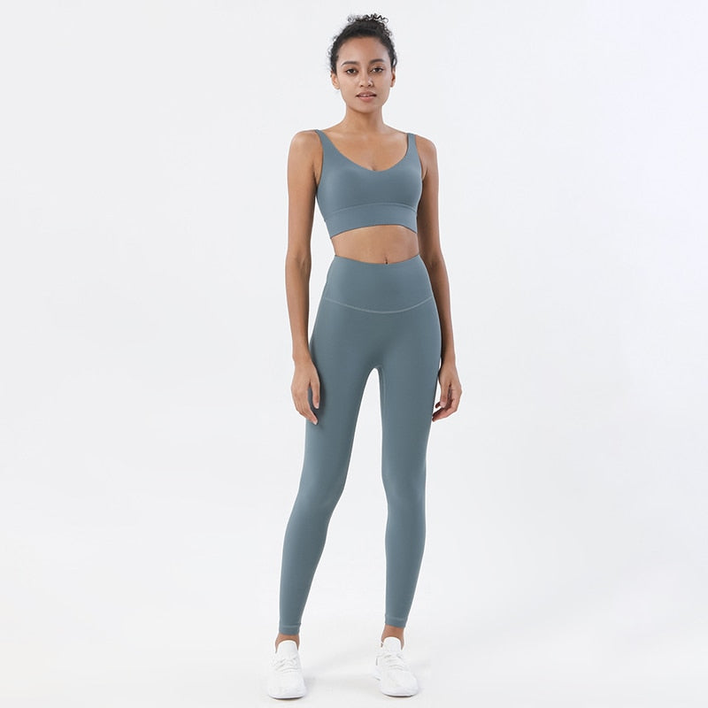 SOISOU Nylon Women's Yoga Set Sports Exercise Bra Leggings - Bonnie Lassio