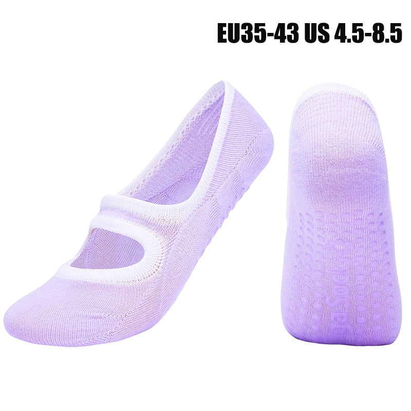 Women High Quality Pilates Socks Anti-Slip Breathable Backless Yoga Socks Ankle Ladies Ballet Dance Sports Socks for Fitness Gym - Bonnie Lassio