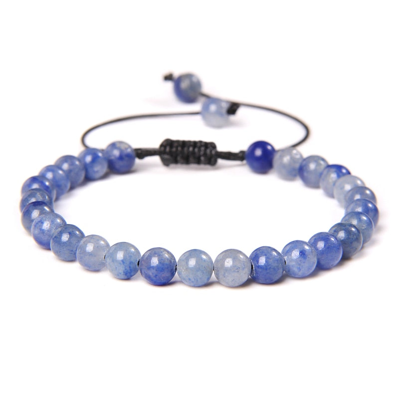 Natural Stone Amethysts 6MM Bead Bracelets For Women Men Braided Bracelet Lapis Lazuli Blue Purple Agates Meditation jewelry - Bonnie Lassio