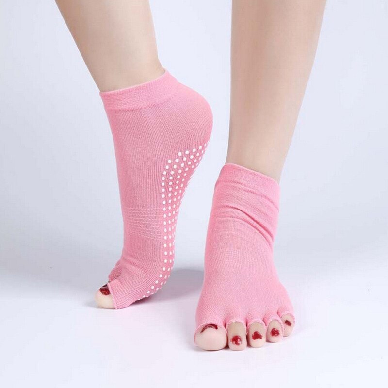 Half Open Toe Yoga Socks Non-Slip Pilates Five Fingers - Bonnie Lassio