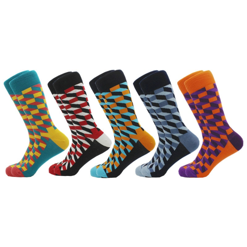 Classic Hot Sale Men Socks Funny Casual Business Dress Crew High Quality Socks Color Compression Happy Cotton Socks for Men - Bonnie Lassio