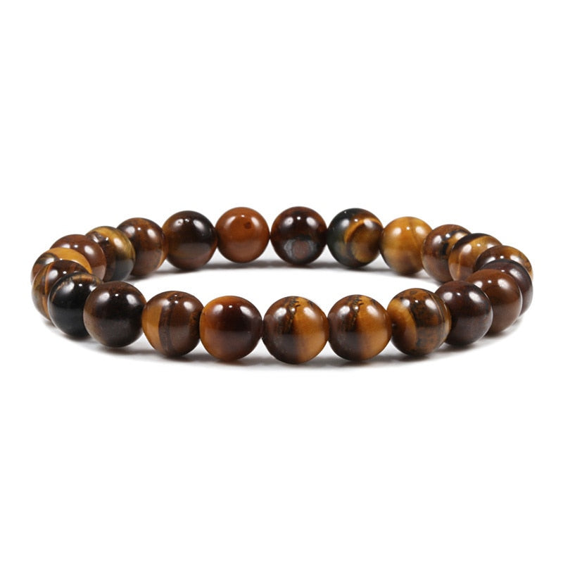 Natural Stone 6/8/10mm Beads Tiger Eye Bracelet Classic Men Women Buddha Black Lava Bracelets Minimalist Yoga Meditation Jewelry - Bonnie Lassio