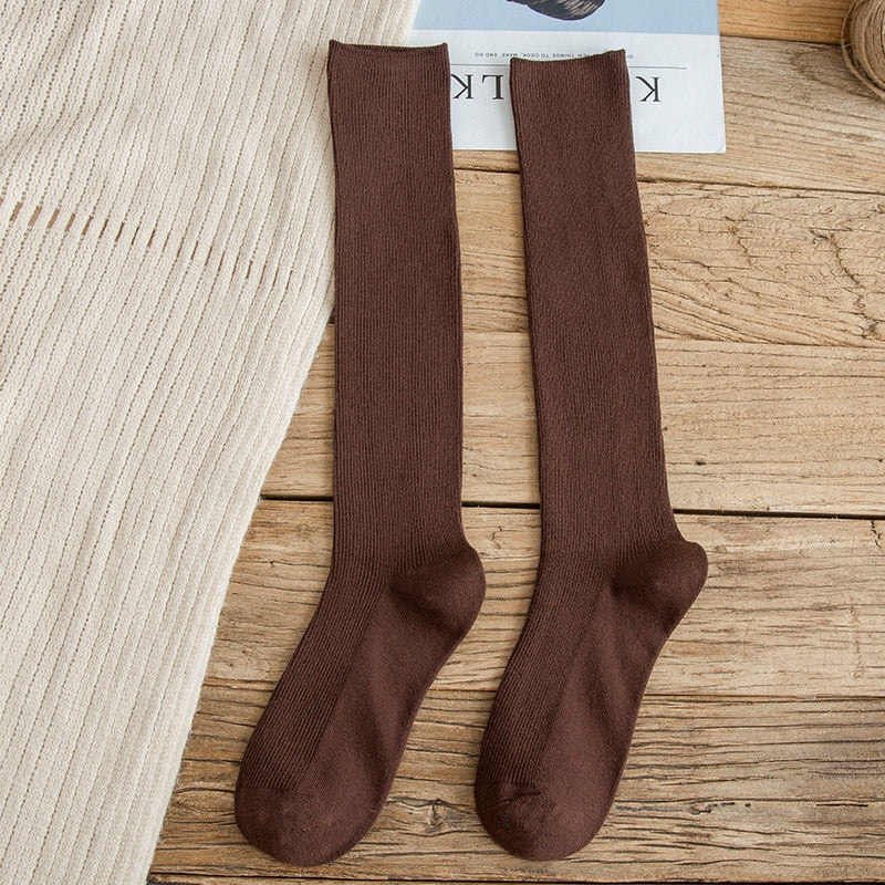 10 Colors Autumn New Women's Socks Cotton Winter Long Socks Harajuku Female Trick Warm Solid Color Sock Casual Ladies Sox - Bonnie Lassio