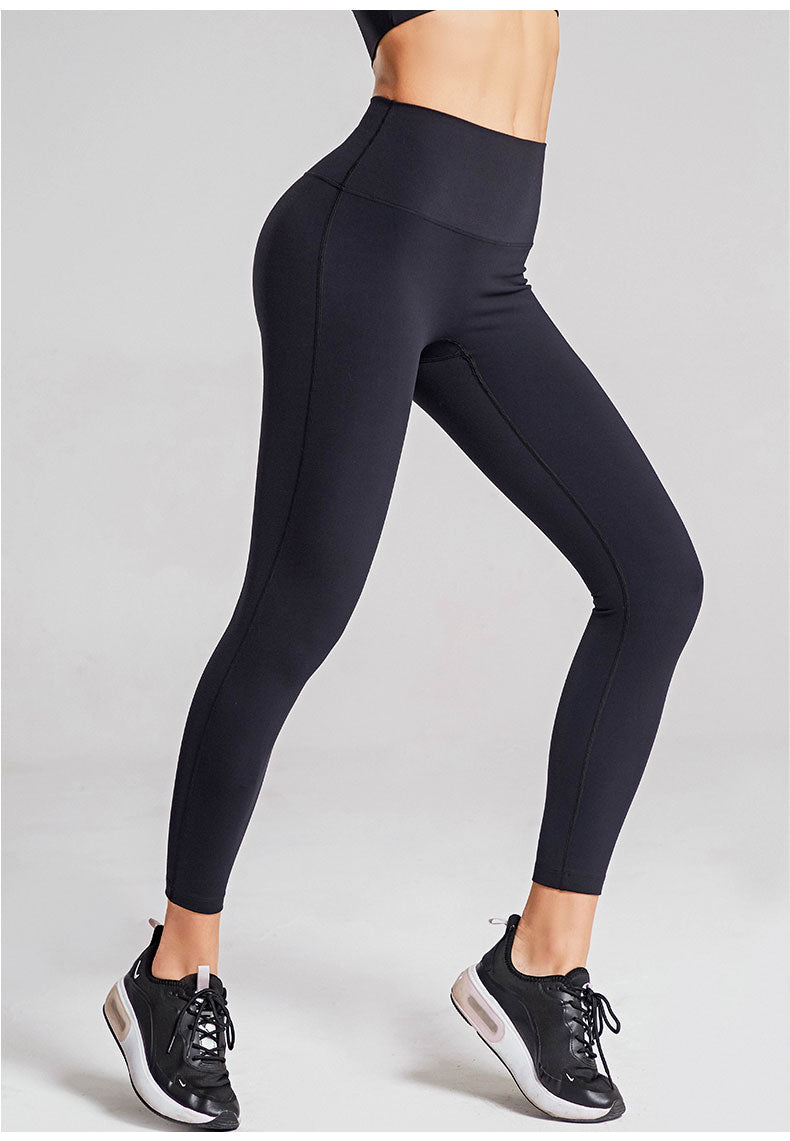 Women's Leggings Soft Yoga Pants Nylon and Spandex No Front Seam. Very Lightweight. Side Pocket - Bonnie Lassio