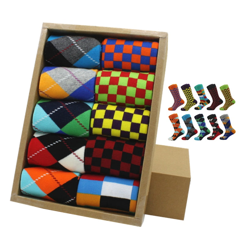 Classic Hot Sale Men Socks Funny Casual Business Dress Crew High Quality Socks Color Compression Happy Cotton Socks for Men - Bonnie Lassio