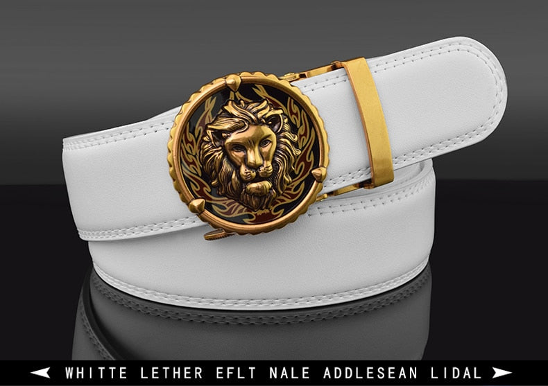 Casual Men Fashion Belt Lion Buckle Gold Colour - Bonnie Lassio