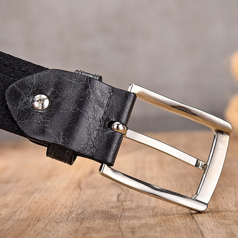 New Men&#39;s Belt Fashion Casual Strap Male Jeans Designer Trouser Belts Pu Genuine Leather Luxury Brand Pin Buckle - Bonnie Lassio