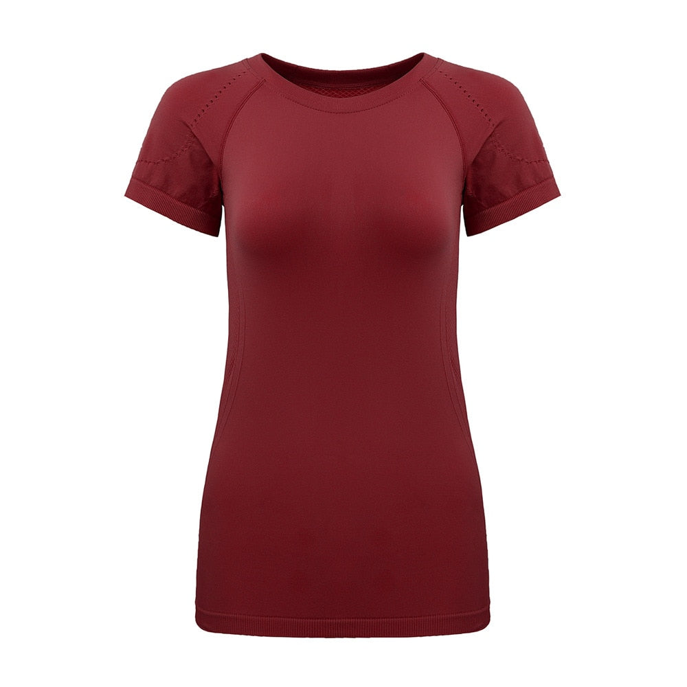 Women's Yoga Top Round-Neck Short Sleeve - Bonnie Lassio