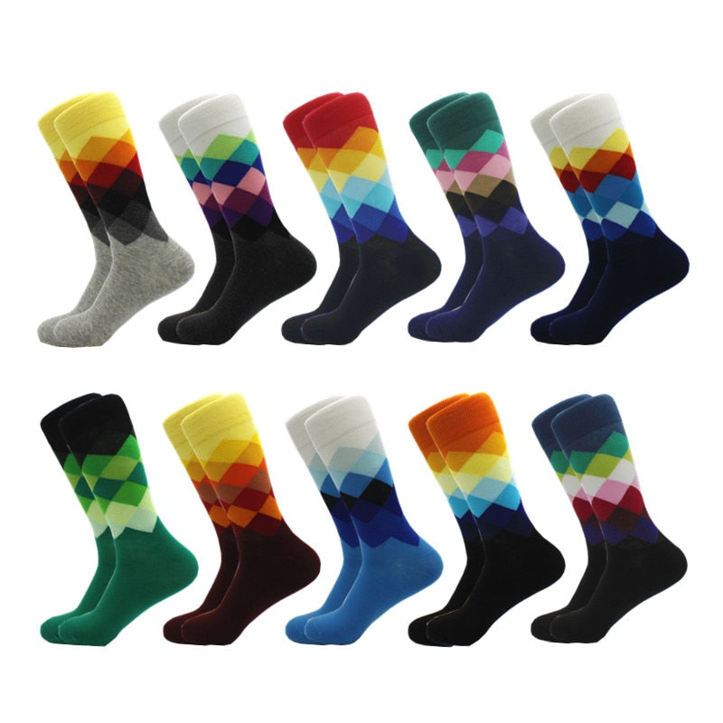 Classic Hot Sale Men Socks Funny Casual Business Dress Crew High Quality Socks Color Compression Happy Cotton Socks for Men - Bonnie Lassio