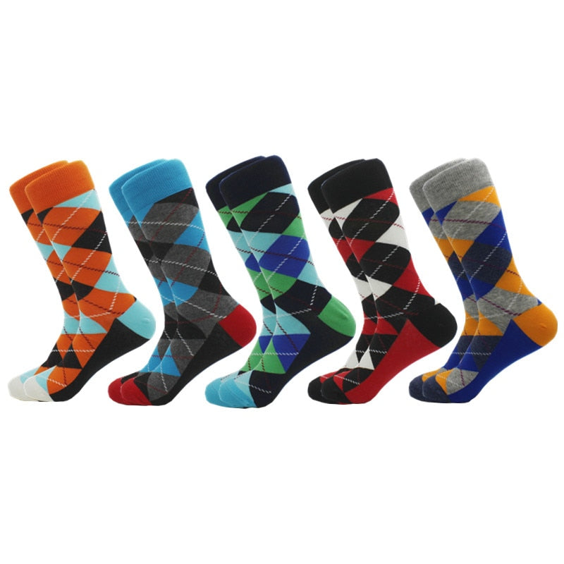 Classic Hot Sale Men Socks Funny Casual Business Dress Crew High Quality Socks Color Compression Happy Cotton Socks for Men - Bonnie Lassio