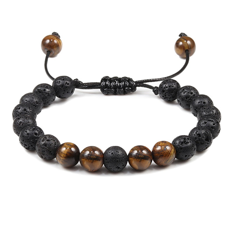 Natural Stone 6/8/10mm Beads Tiger Eye Bracelet Classic Men Women Buddha Black Lava Bracelets Minimalist Yoga Meditation Jewelry - Bonnie Lassio