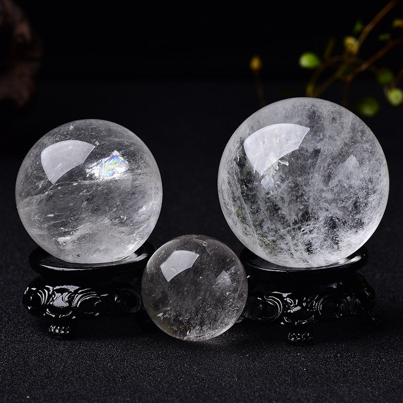 1PC Natural Stone Crystal Quartz Ball Rock Mineral Healing Massage Ball Reiki Meditation Energy Stone Home Decor - Bonnie Lassio