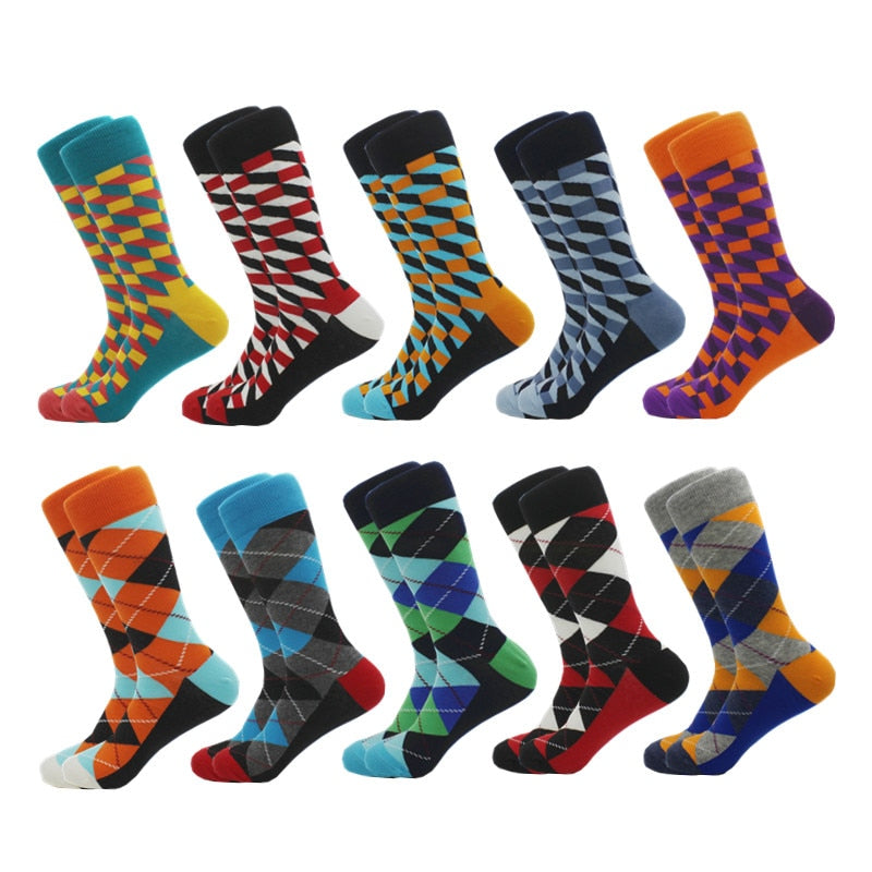 Classic Hot Sale Men Socks Funny Casual Business Dress Crew High Quality Socks Color Compression Happy Cotton Socks for Men - Bonnie Lassio