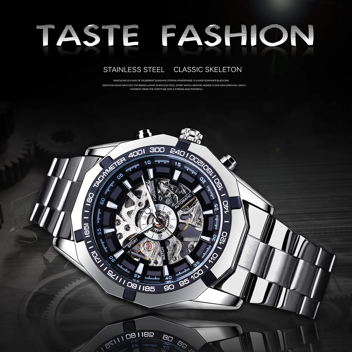 Stainless Steel Waterproof Mens Skeleton Watches - Bonnie Lassio