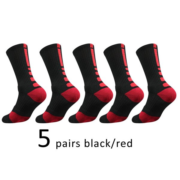 5 Pairs/Lot Professional Cycling Socks Mens Thicker Stocking Sweat-Absorbent Basketball Outdoor Sports Football Skateboard Socks - Bonnie Lassio