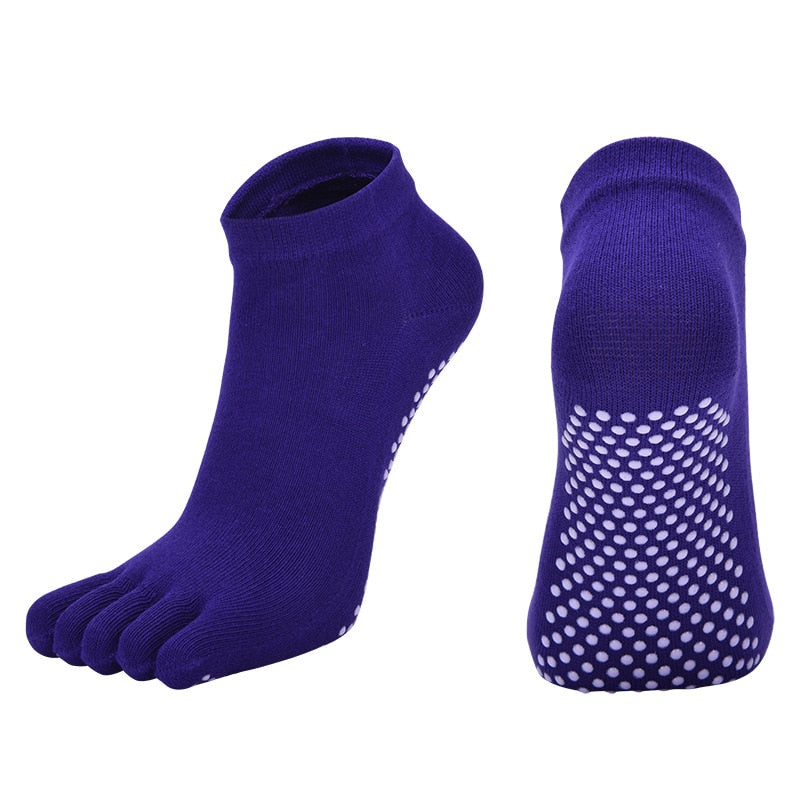 Hot Sale Women Anti-slip Yoga Socks Fingers Fitness Pilates  Socks Gym Five Toe Sport Socks Cotton Colourful Elastic Winter - Bonnie Lassio